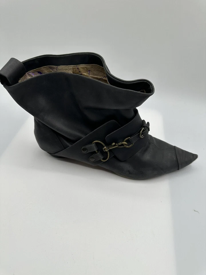 BOTINES MUJER CUERO NEGRO ELECCIÓN IRREGULAR TALLA 7 Foto 4 de 4