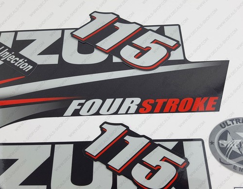 Suzuki 115HP Four Stroke Outboard Engine Decals Sticker Set reproduction 115 HP - Picture 7 of 8