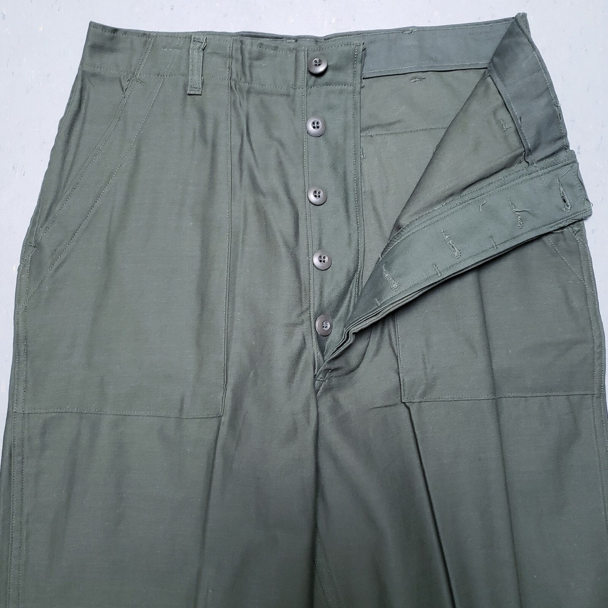 Vtg 70s Vietnam US Army Sateen Field Trousers Pants Sz 34 x