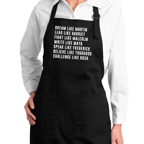 Black History MLK Malcolm X Rosa Parks Black Lives Matter Justice Apron Pockets - Picture 8 of 11