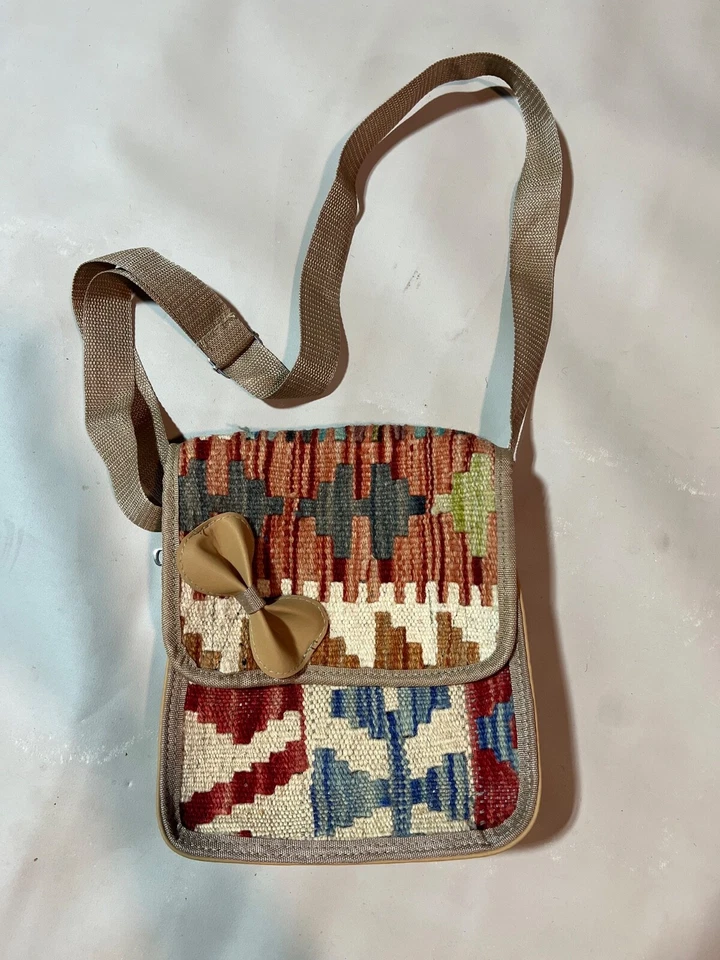 Bolso pequeño Kilim hecho a mano - Patrones surtidos - Bolsa estilo vintage - Cremallera boho Foto 3 de 4