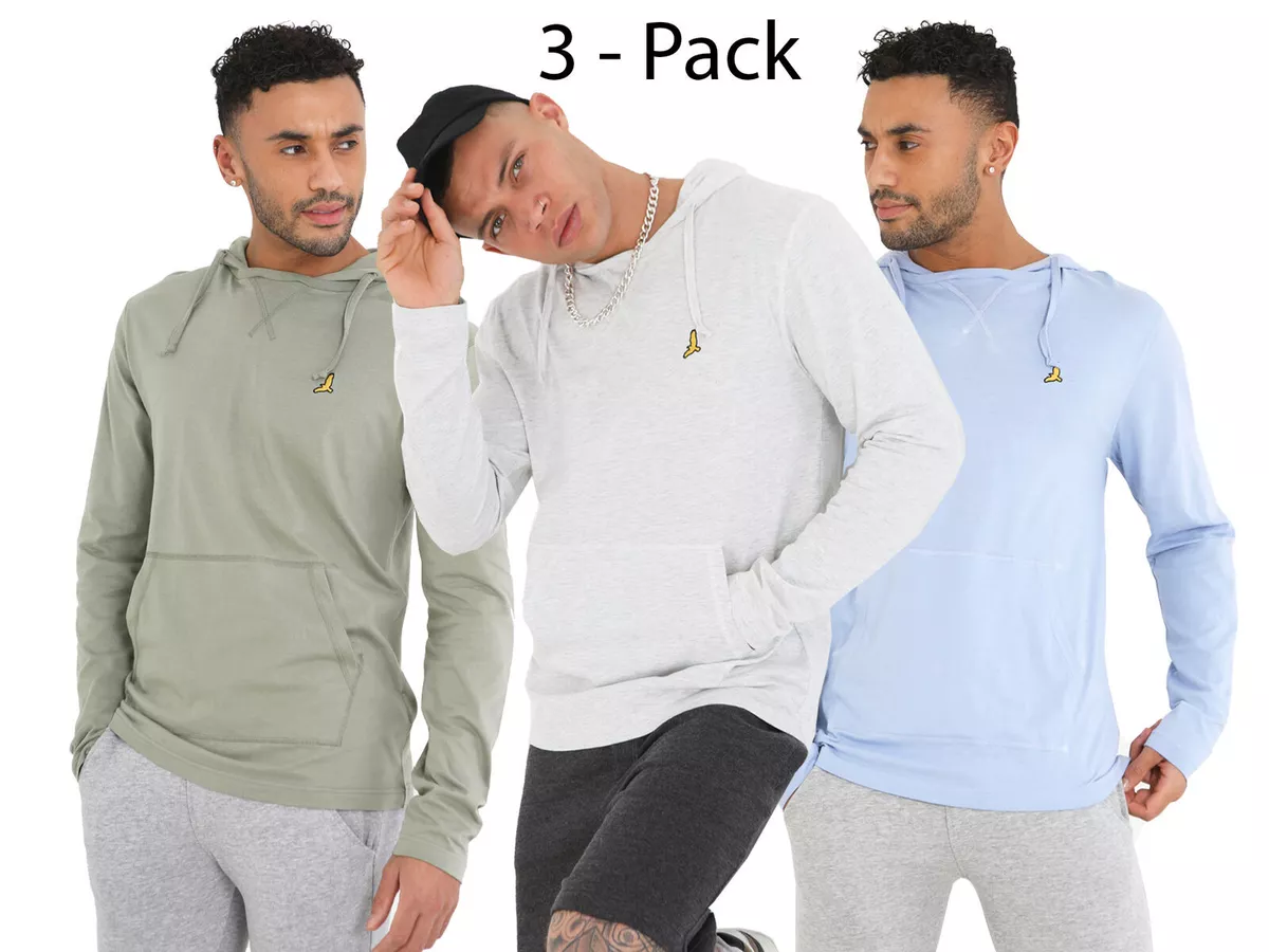 Mens Brave Soul Hoodie 3 Pack Hooded Hoody Casual Track Sweat Sports Top