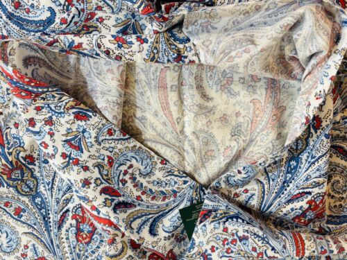 RALPH LAUREN king pillow sham in rust, White, Blue and Beige Paisley. MINT - Picture 11 of 13