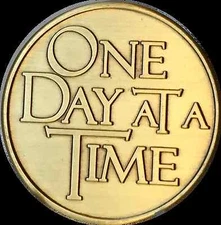 Recovery Begins With one Sober Hour Bronze Medallion Chip One Day At A Time AA