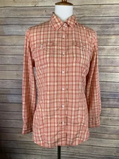 Duluth Womens Small Nylon Plaid Button Down Long Sleeve Vented Detail 