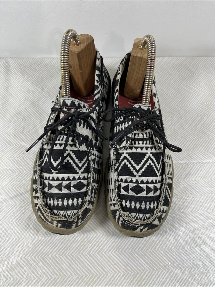 Twisted X Mujer 7.5M Azteca Sin usar, en caja Negro/Blanco Tribal Informal Confort Festival Occidental Foto 3 de 4