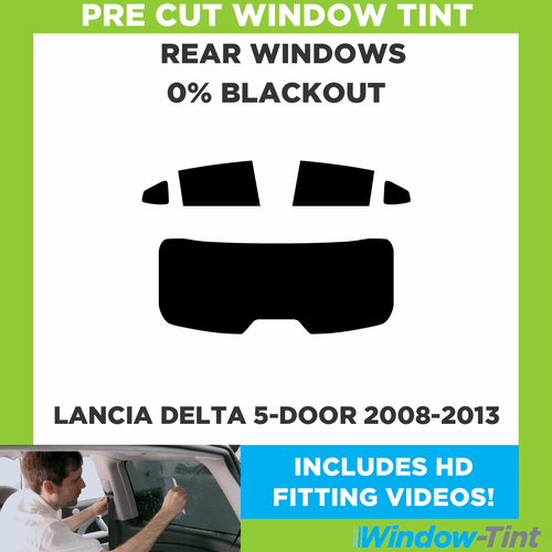 For Lancia Delta 5-door Hatchback 2008-13 Pre Cut Window Tint 0% Blackout Film - Picture 1 of 10