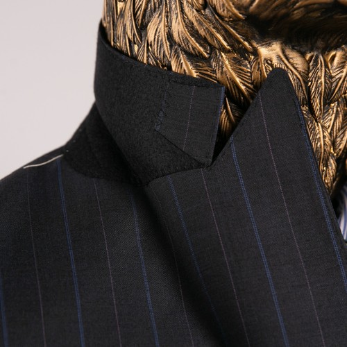 NWT $3150 PATRICK HELLMANN Wool Striped Peak Lapel Suit Blue 40US/50IT SHORT - Picture 13 of 23