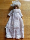 Vintage Porcelain/China Face/Hands/Feet Doll White Dress/White Bonnet Ornament — photo 1