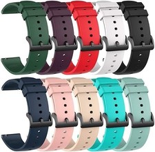 10-Pack 22mm Soft Silicone Replacement Sport Bands for Smartwatch Men  Women