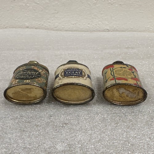 Vintage Talc Talcum Powder Tins 3-piece Lot Sample Advertising - Picture 13 of 13