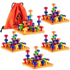 Shappy Toddler Peg Board Montessori Colorful Stackable Toys 120 Pcs Pegs