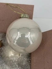 Opalescent Pearl 4” Christmas Ornaments (Set of 4) NEW