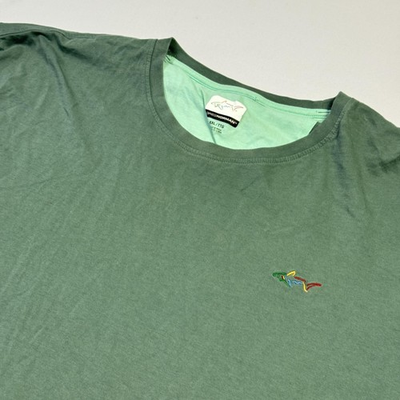 #ad Greg Norman Shirt Mens 2XL Green Shark Logo Cotton Tee Golf Short Sleeve $9.59