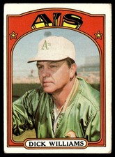 1972 Topps Baseball Card Dick Williams Oakland Athletics #137 VG-EX