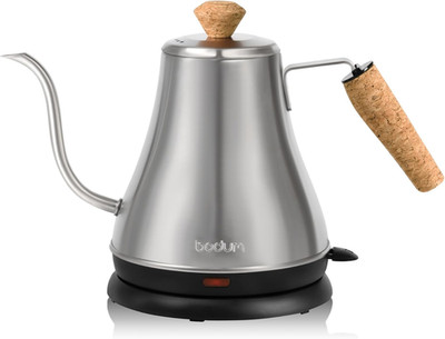 Bodum 27oz Melior Gooseneck Electric Water Kettle, Pour Over Coffee & Tea, Brush