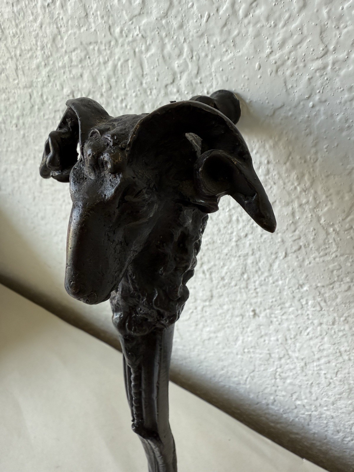 Antique Vintage Aries Head Ram Head & Hoof Door Knocker Rare Bronze