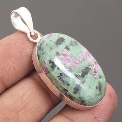 Rubin Zoisit Edelstein 925 Sterling Silber Handarbeit Anhänger Schmuck Geschenk für die Liebe