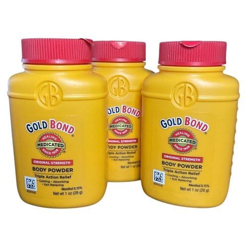 (3) Gold Bond Body Dreifachwirkung Pulver medizinisch Originalstärke 1 oz Talkum - Bild 2 von 6
