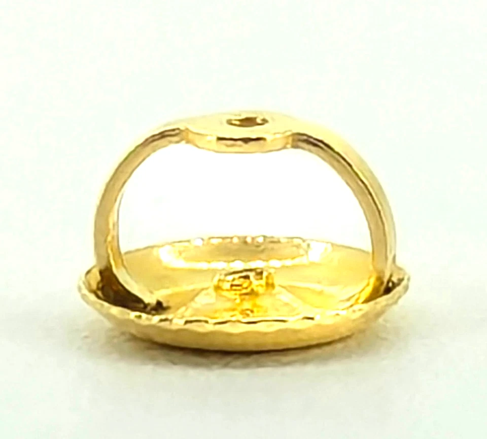 Pair 18K Yellow Gold Stud Earring Settings Pre-Notched Threaded Fine Quality - Image 4 of 4