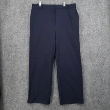 Aritzia Babaton Dress Pants Womens 16 Blue Flat Front Wool Blend Lined Trouser