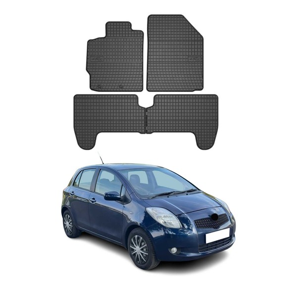 Omac Gummi FußMatten FüR Toyota Yaris 2005-2011 Automatten Gummi Schwarz 4Tlg-image