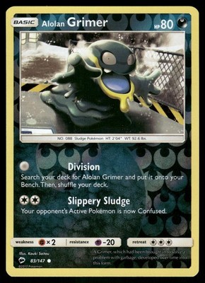 Alolan Grimer 83/147 C Burning Shadows Pokemon Reverse Holo NM