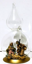 Holy Family - 6" Fontanini Blown Glass Ornament - #56187 - Mini Nativity Scene 