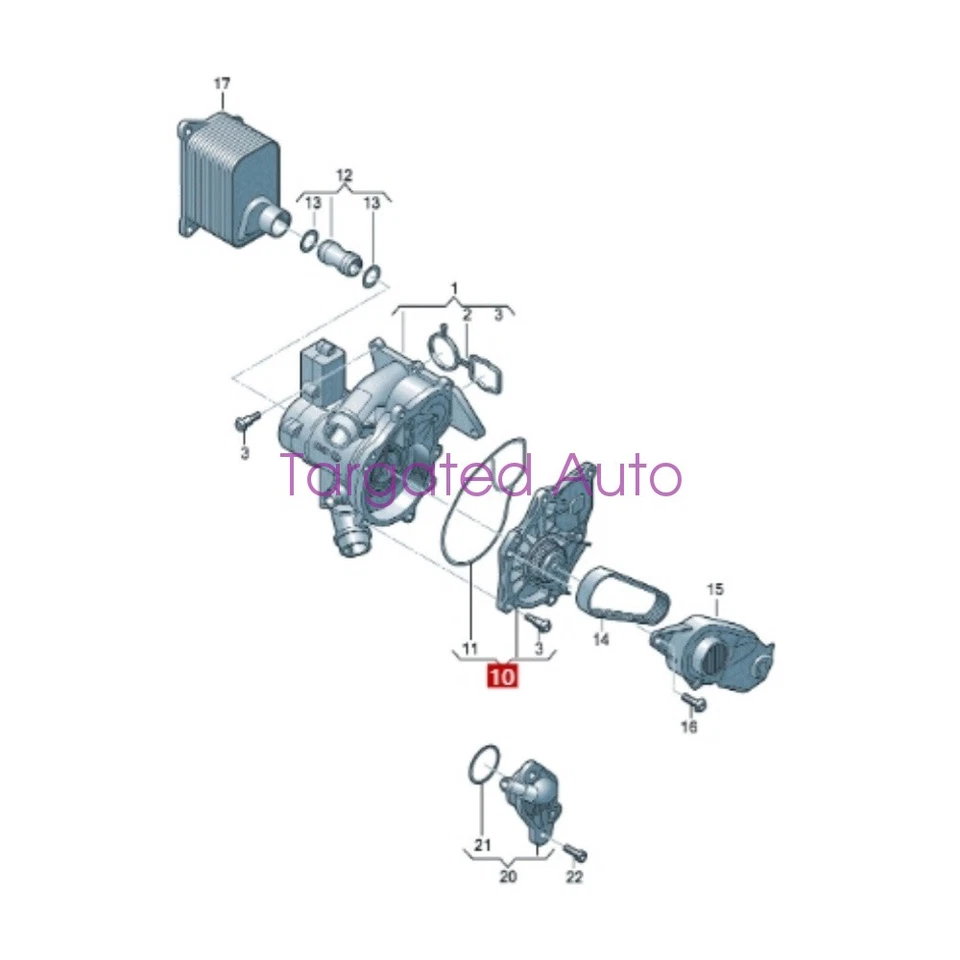 06K121011C 2016-2021 For Audi Q5 VW PASSAT OEM INA Thermostat&engine water pump Foto 4 de 4