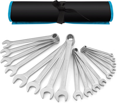 17-Teilig Ringmaulschlüssel-Set 6-22 Mm, Gabelringschlüssel-Satz, Chrom-Vanadium