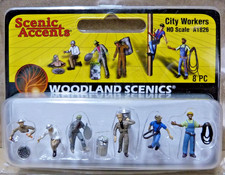 Woodland Scenics Scenic Accents A1826, City Workers, DPW, HO Scale E