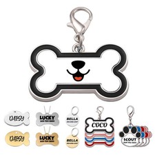 Ecrvtbynmu Dog Tags with Custom Text Customize Personalized Small, Bone