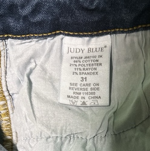 Judy Blue Jeans Women’s 31 Relaxed Fit Cropped JB82102 Dark Wash Stretch Denim - Picture 4 of 6