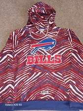 Men  s NFL l Buffalo Bills Zubaz Long Sleeve Hoodie Sweatshirt Size Large