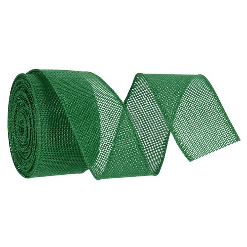 Burlap Ribbon Wired Edge Ribbons Green 2 Inch x 10 Yard Wired Ribbon ...