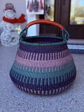 African Bolga Gorgeous Pot Shaped Jumbo Basket
