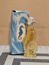Vintage Avon Sea Horse Miniatura Cotillon Colonia con Caja Vidrio Decoración Botella