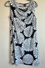 Vintage Merona Dress – Medium – Black & White Floral Design