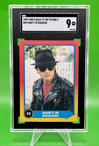 Back To The Future 1989 Topps #59 Marty McFly In Disguise, Michael J Fox SGC 9 - Picture 1 of 2