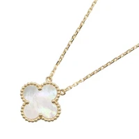 Van Cleef & Arpels Vintage Alhambra Mother of Pearl Necklace 18KYG Used Women