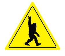 Yield Sign Bigfoot Rock On Vinyl Decal Car Truck SUV Laptop Yield Sign Sticker