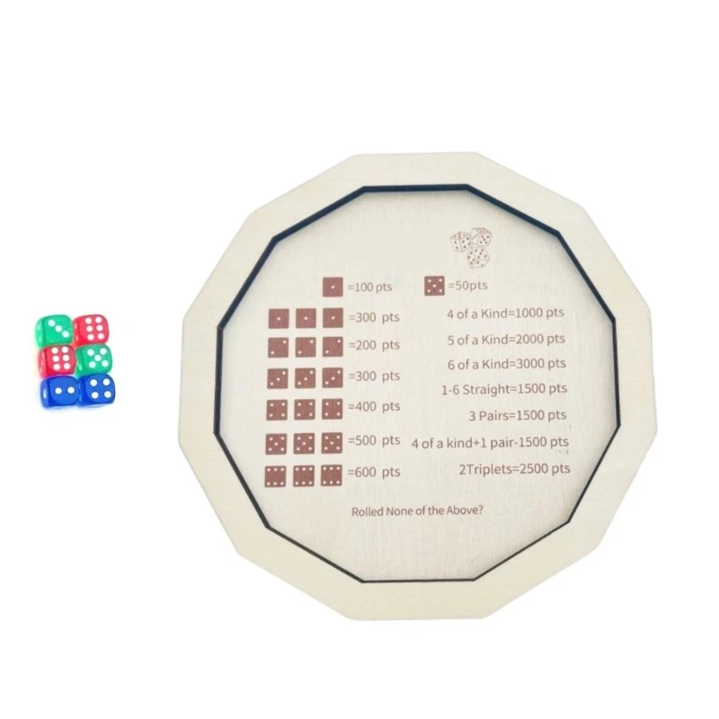 Portable Wooden Play Tray Family Dices Game for Board Activity Enthusiasts - Image 3 of 4