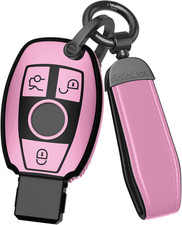 For Mercedes Benz Key Fob Cover Accessories- Matte TPU Key Fob Cover with Leathe