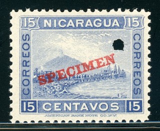 NICARAGUA MNH ABNCo SPECIMEN Specialized: MAXWELL #157 15c Ultra Momotombo $$$