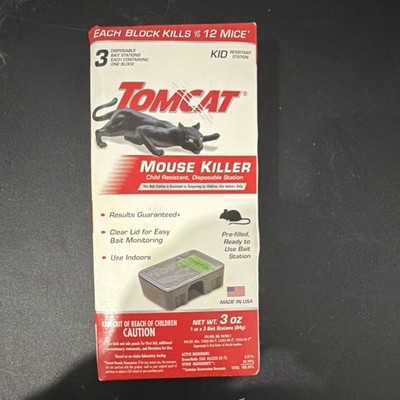TOMCAT Mouse Killer Child Resistant Disposable Bait Station 3 Pack 3 oz
