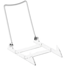 Gibson Holders White Wire & Clear Acrylic Easel, 3.875" W x 5.375" D x 5.25" H