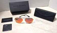 Prive Revaux - Sunglasses - Commando Pilot Aviator Style - Red Lens - NEW