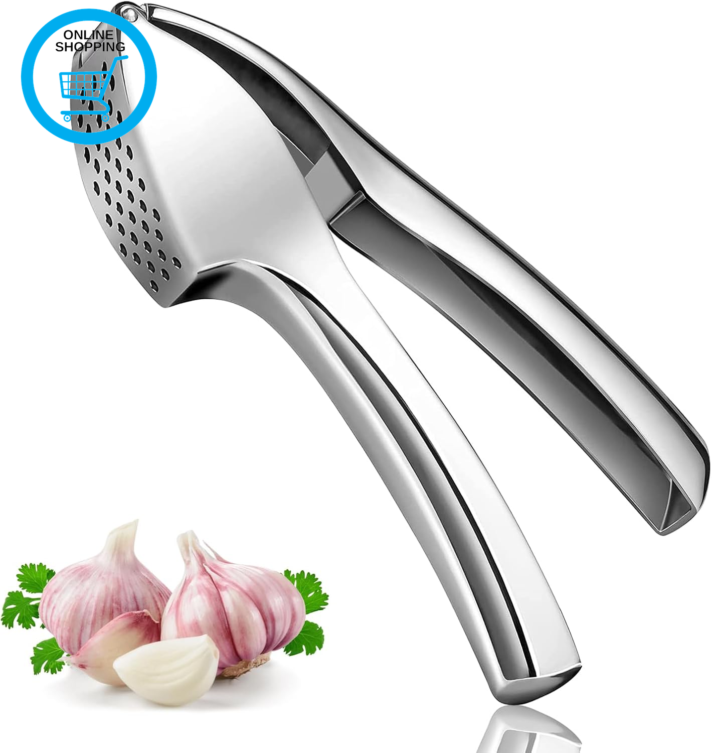 Premium Garlic Press, Heavy Duty Garlic Crusher and Mincer, Crush Garlic and Gin