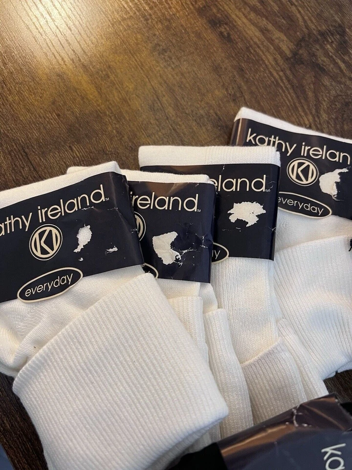 Kathy Ireland Everyday Womens Black Navy White Crew Socks Sz 9-11 Lot Of 15 - Image 3 of 4