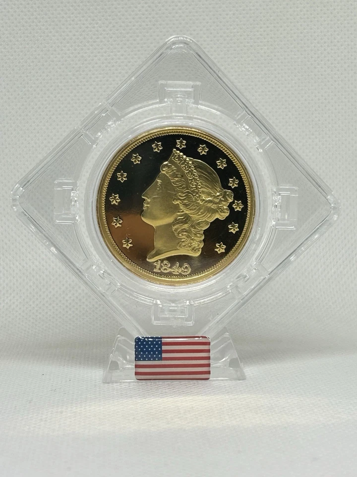 1849 Gold Double Eagle $20 Proof Coin In A Display Case With COA!🇺🇸💯✨ - Image 2 of 4